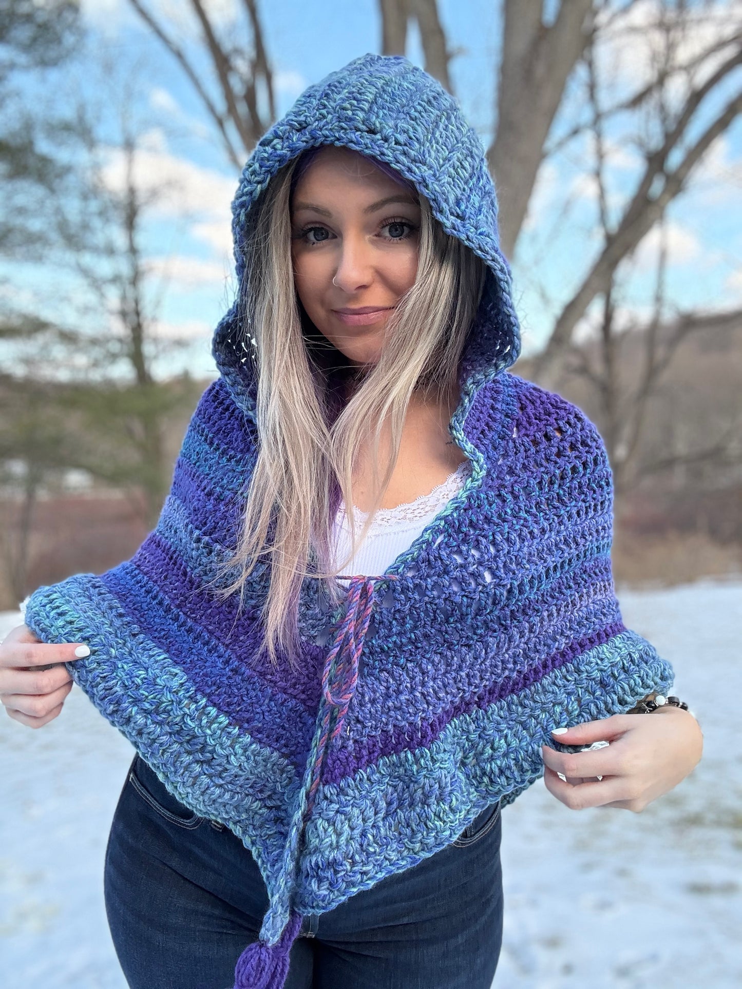 Hooded Triangle Shawl