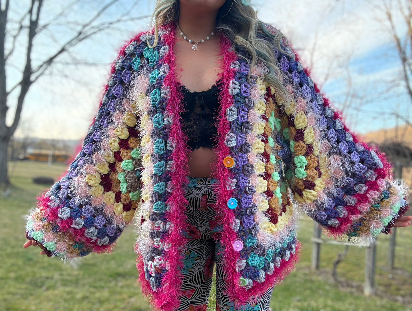 Oversized Chunky Scrap Cardi
