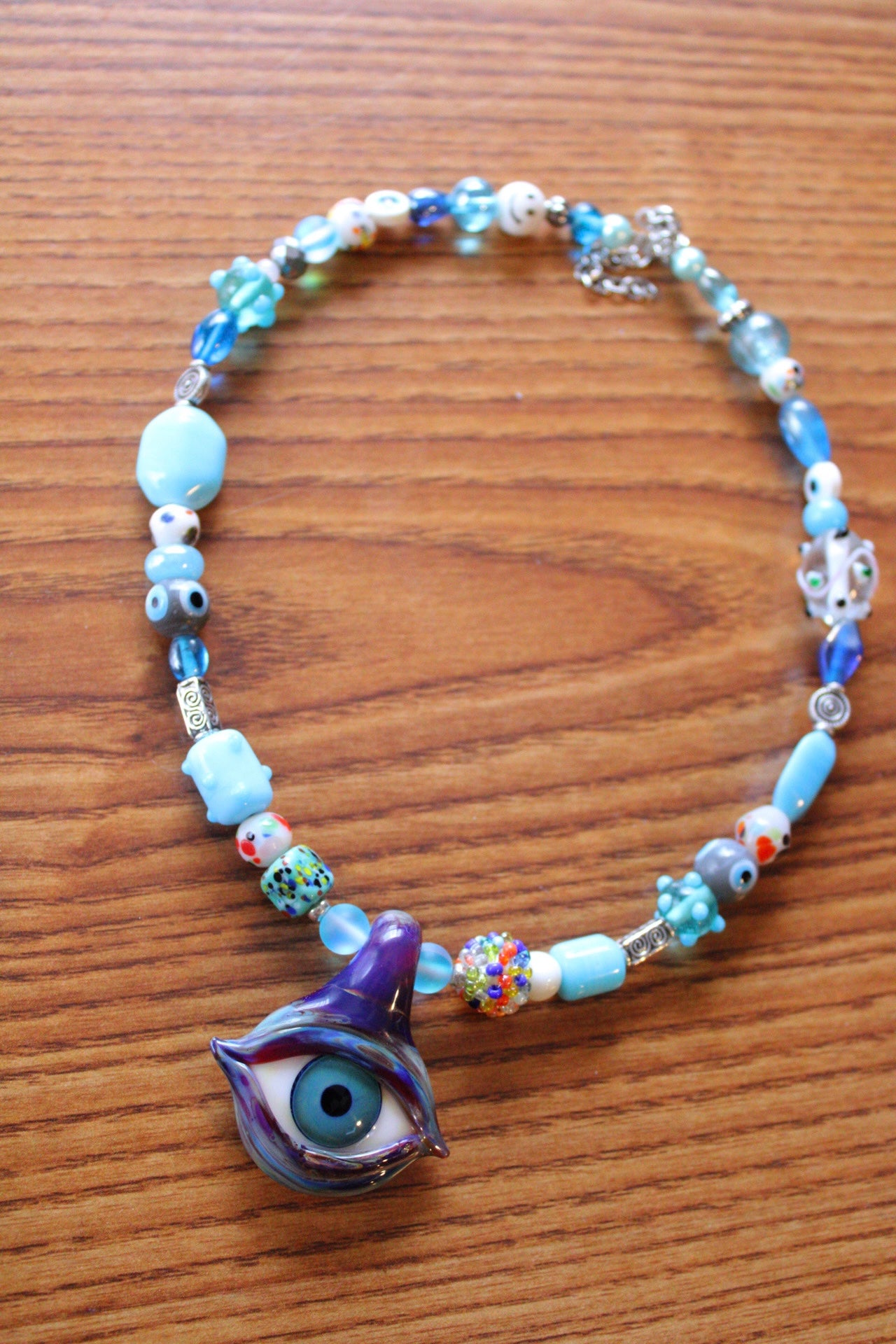 Third Eye Beaded Necklace 18-21"