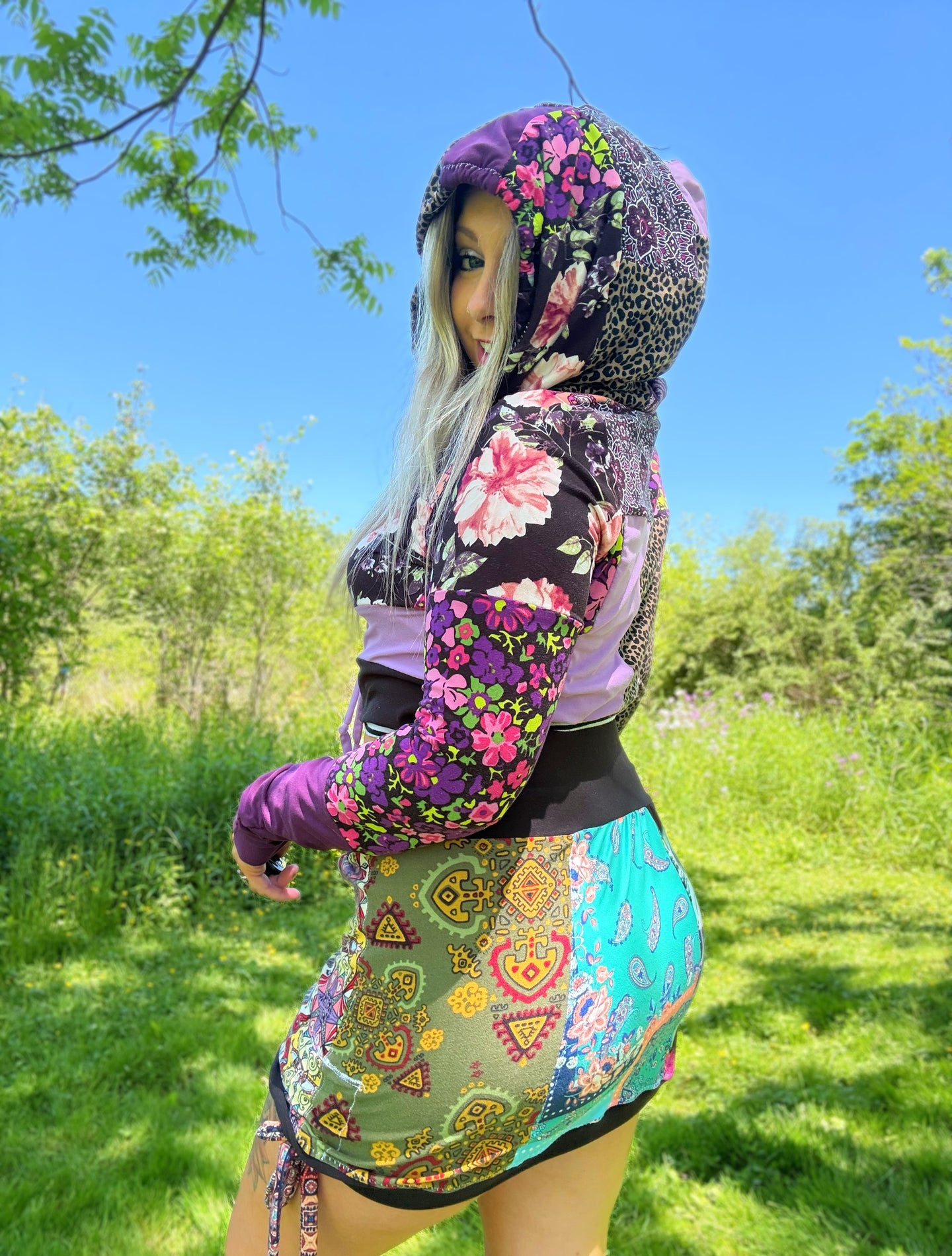 Purple Haze Cropped Hoodie (XS-M)