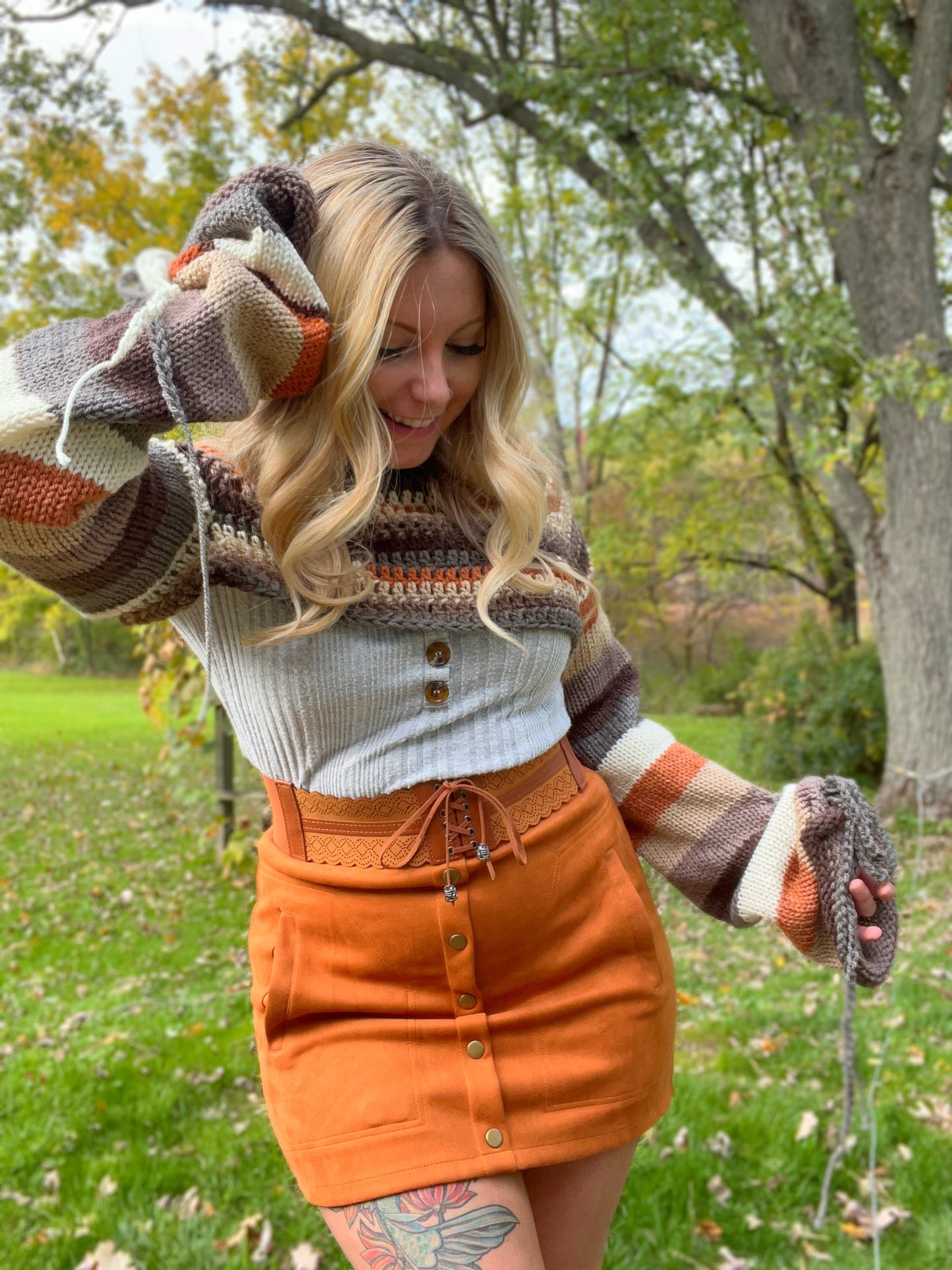 Medium Fall Set (Shrug & Kitten Beanie)