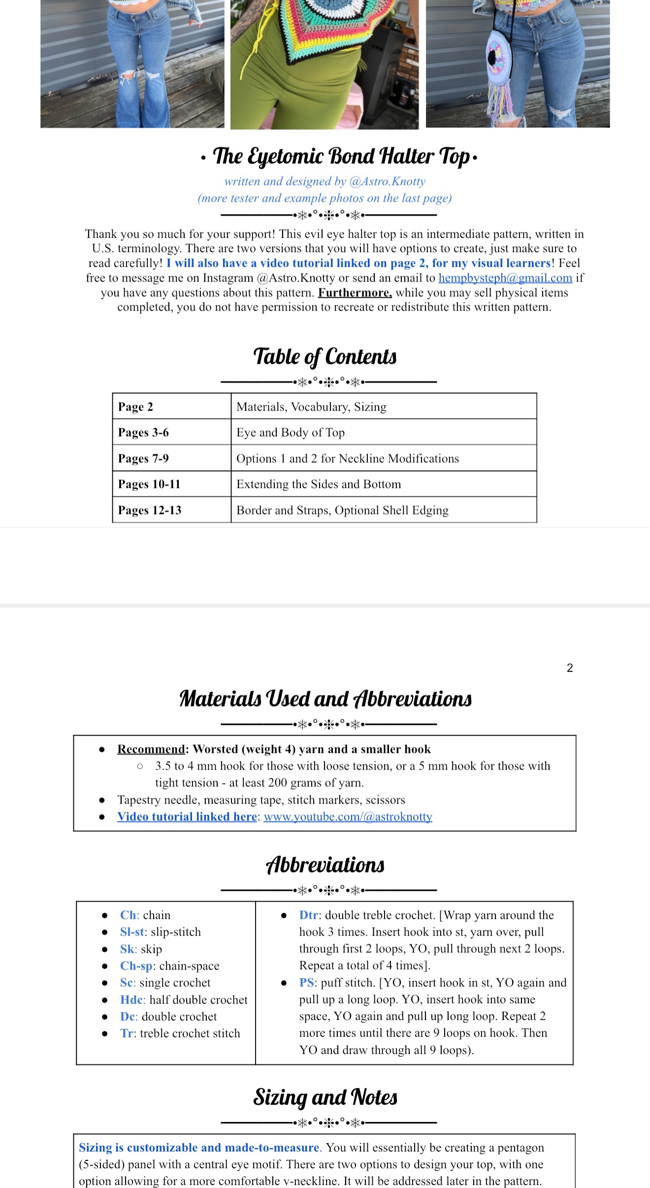 The Eyetomic Bond Top Pattern