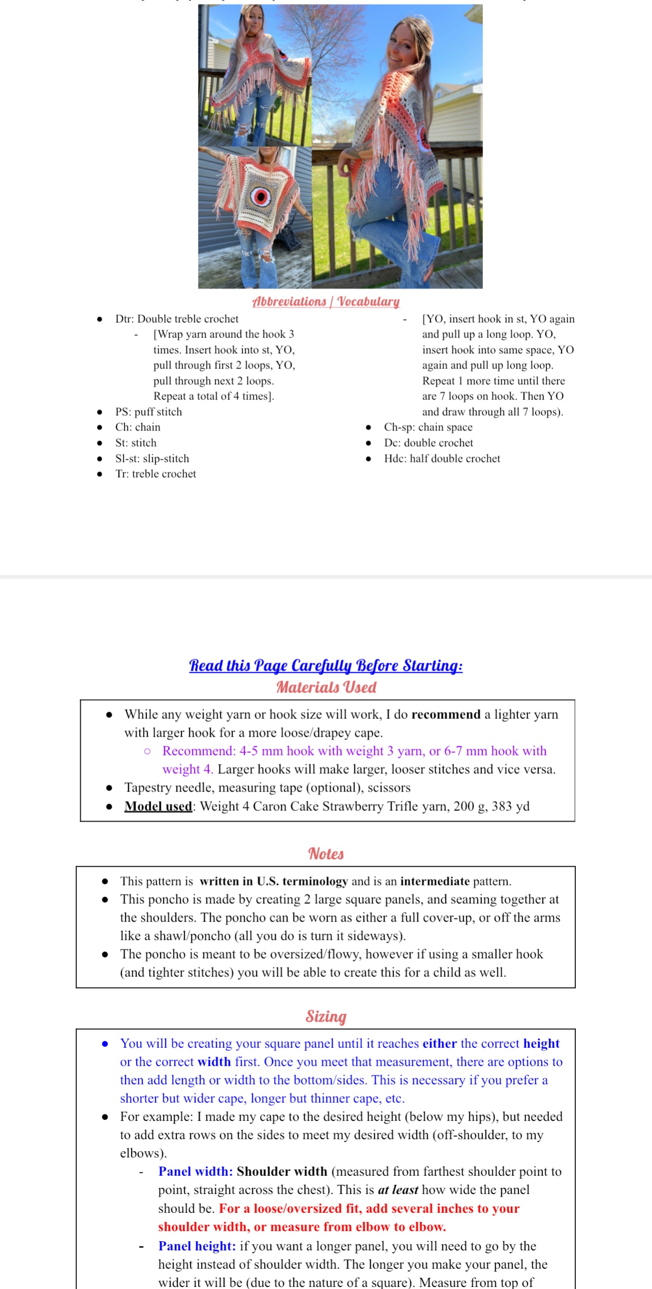 The Optic Nervana Poncho Pattern