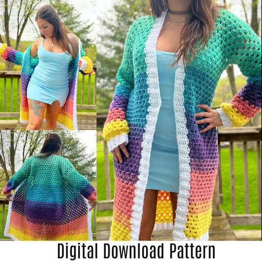 Knot-Your-Granny's Sweater Pattern - PDF Digital Download Only - Crochet Cardigan Pattern