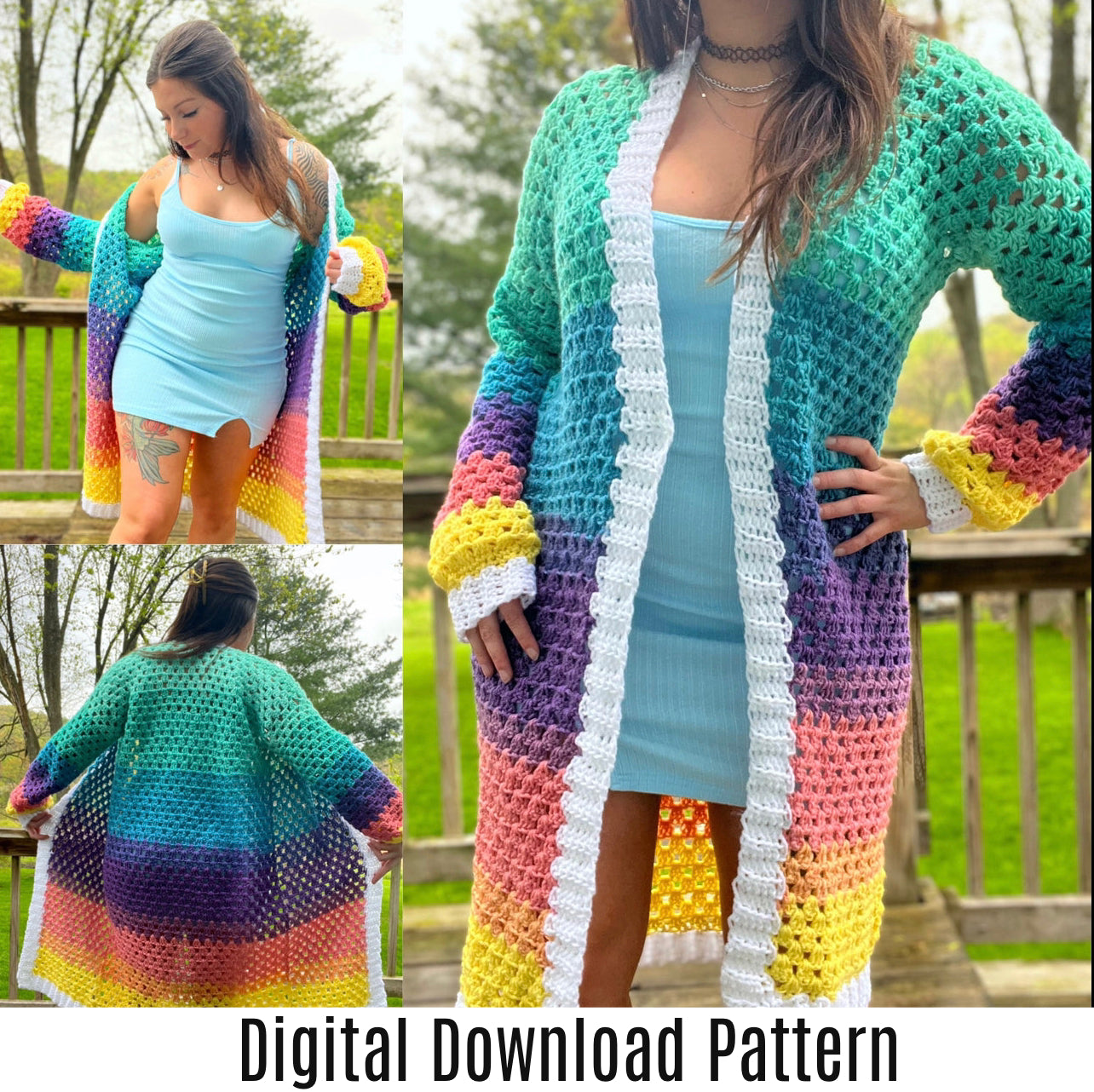 Knot-Your-Granny's Sweater Pattern - PDF Digital Download Only - Crochet Cardigan Pattern
