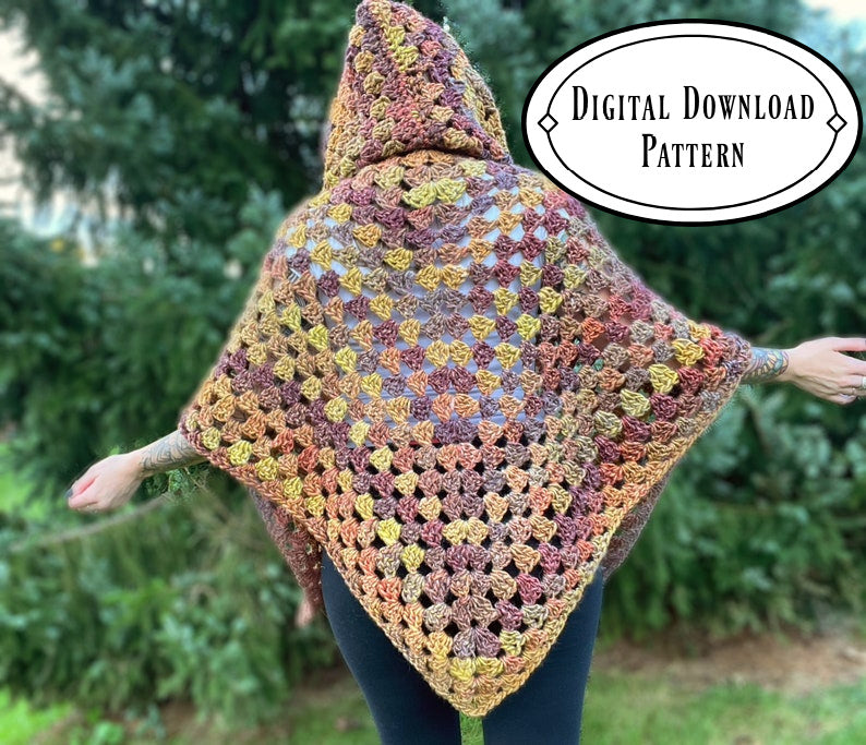 Granny Hooded Poncho Pattern