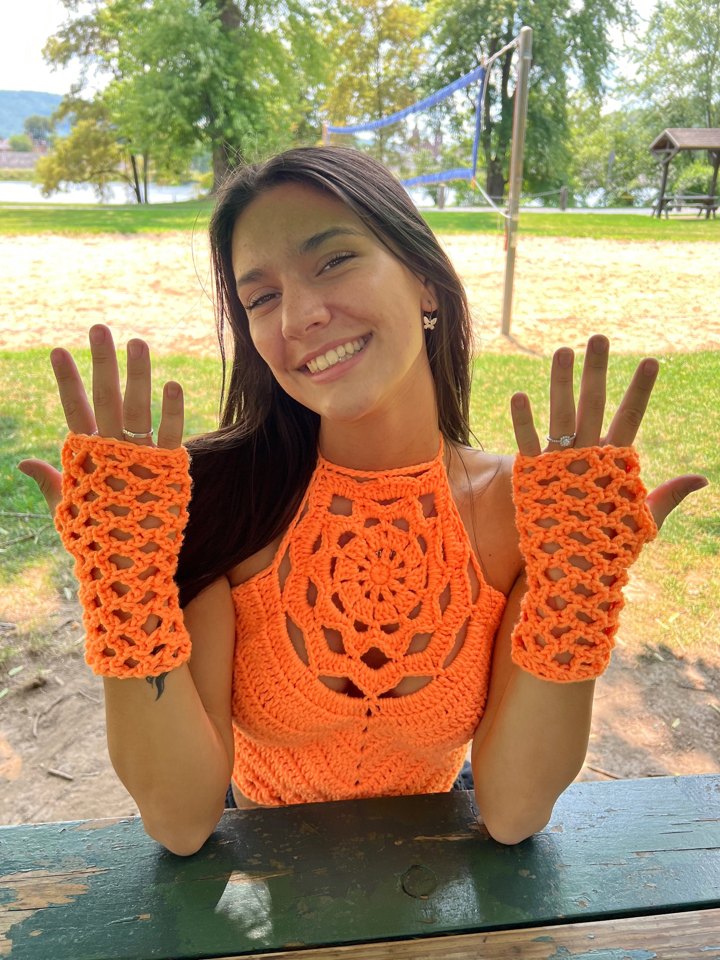Matching Set - Gloves & Mandala Top
