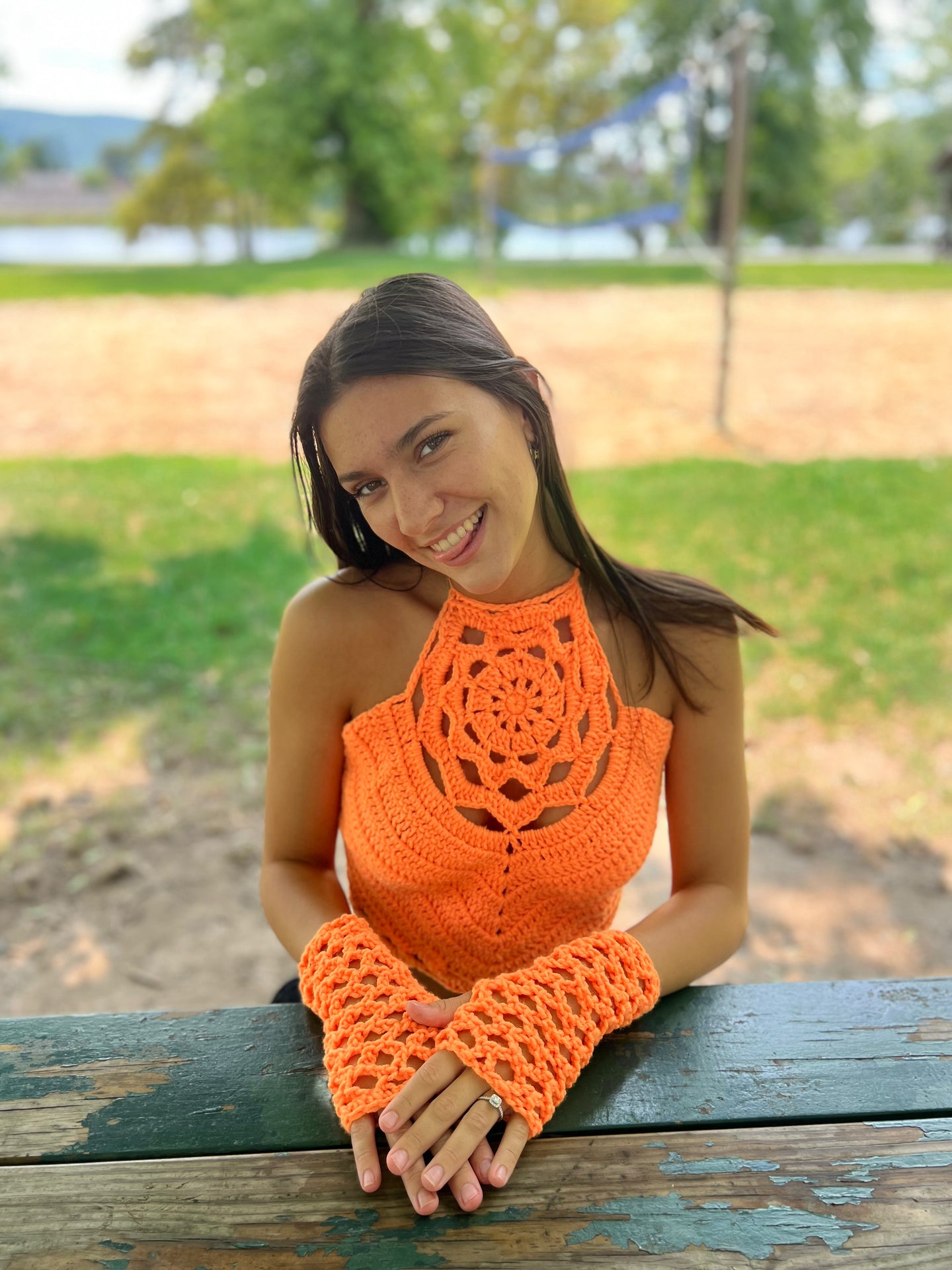 Matching Set - Gloves & Mandala Top