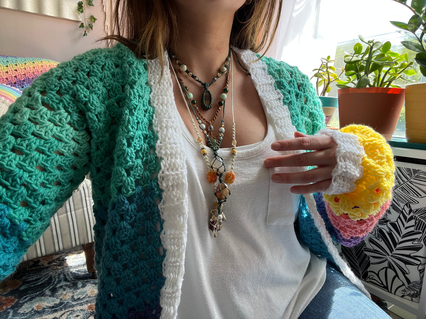 Macrame Stacked Necklace/Choker