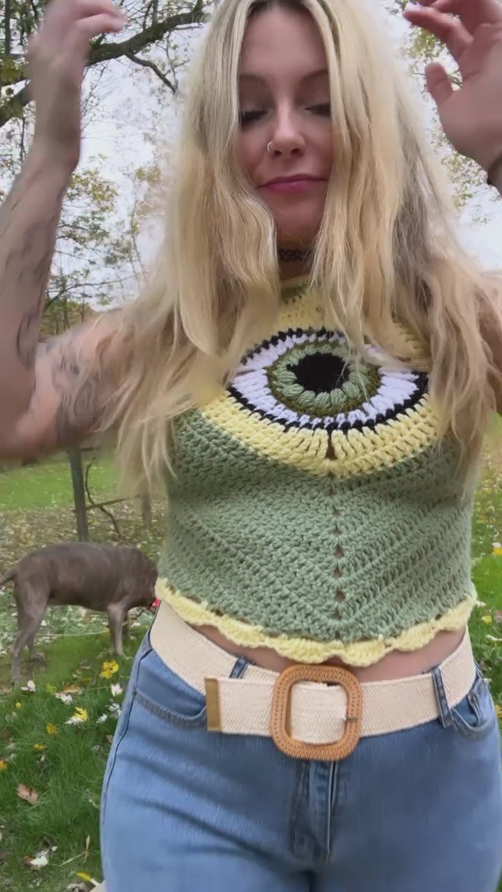 S/M Iris Halter Top - Cyclops Army