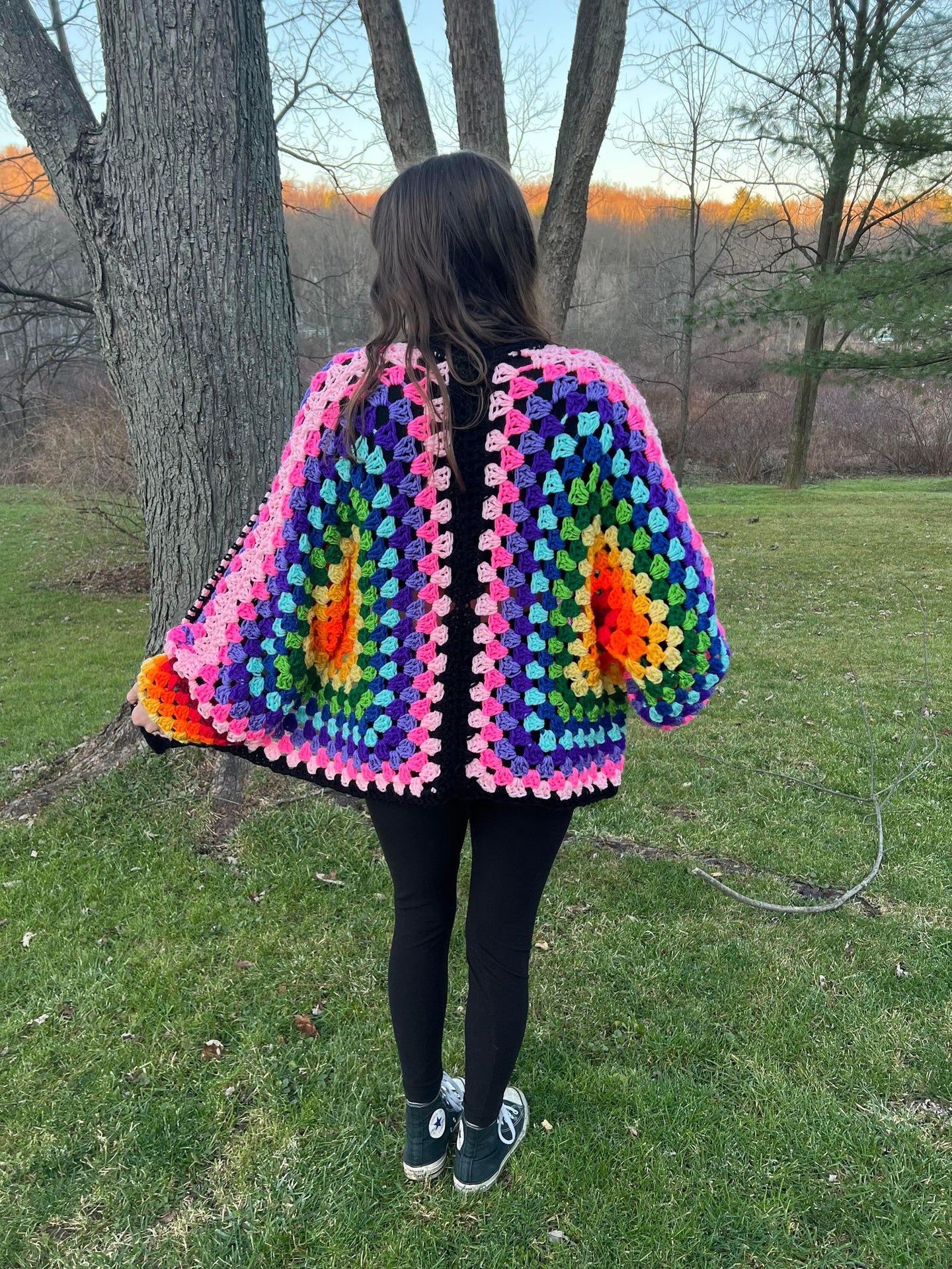 Oversized Crochet Cardigan Pride Sweater