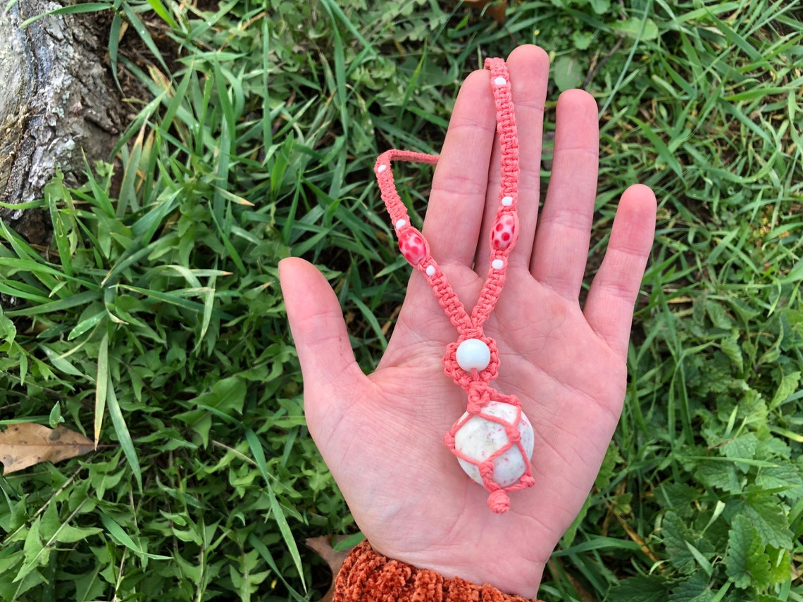 Pink Epidote Hemp Necklace