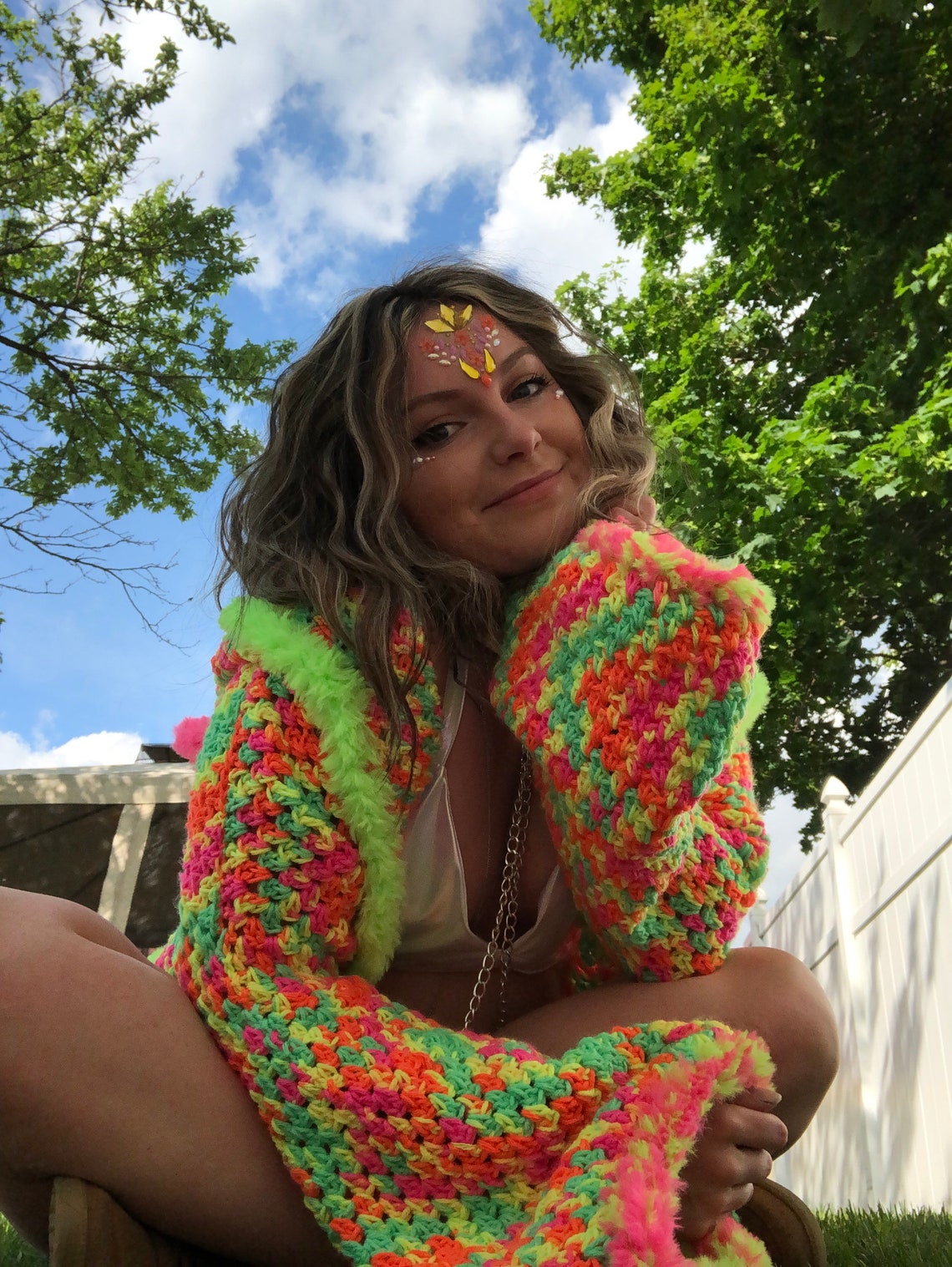 XS/S Trippy Crochet Cardigan