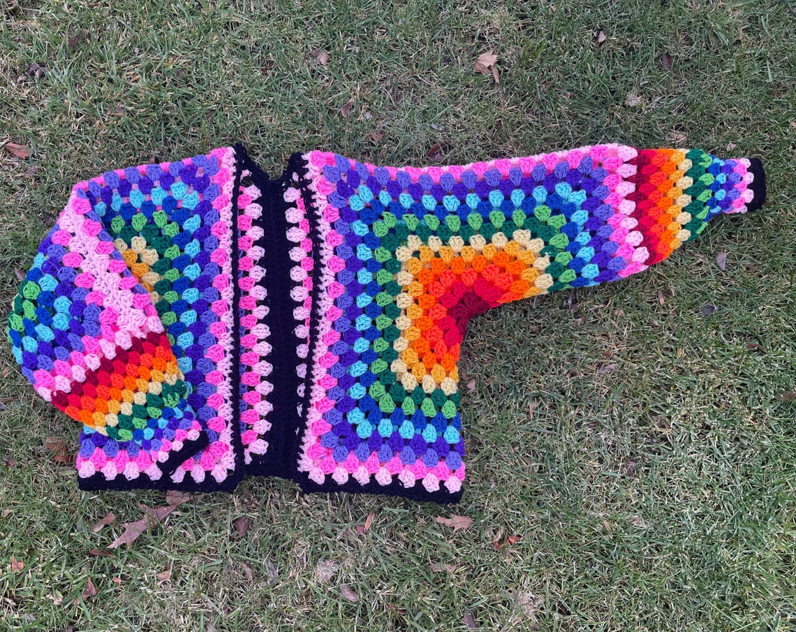 Oversized Crochet Cardigan Pride Sweater