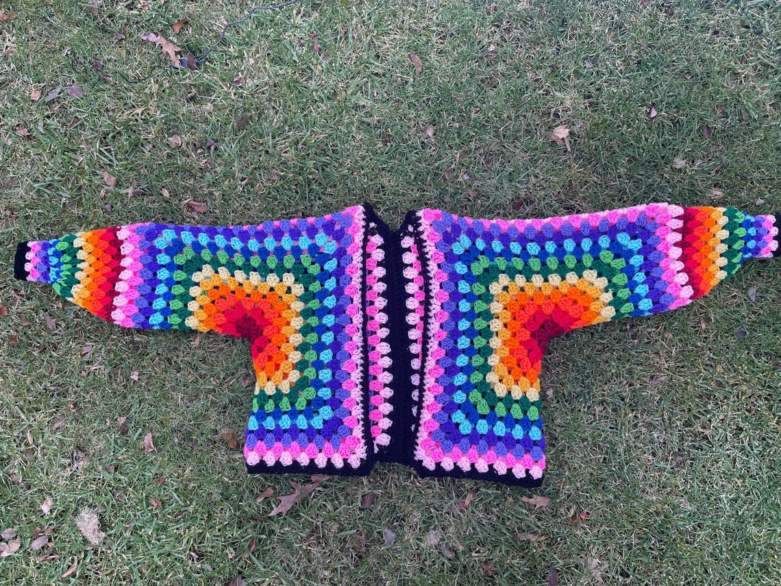 Oversized Crochet Cardigan Pride Sweater
