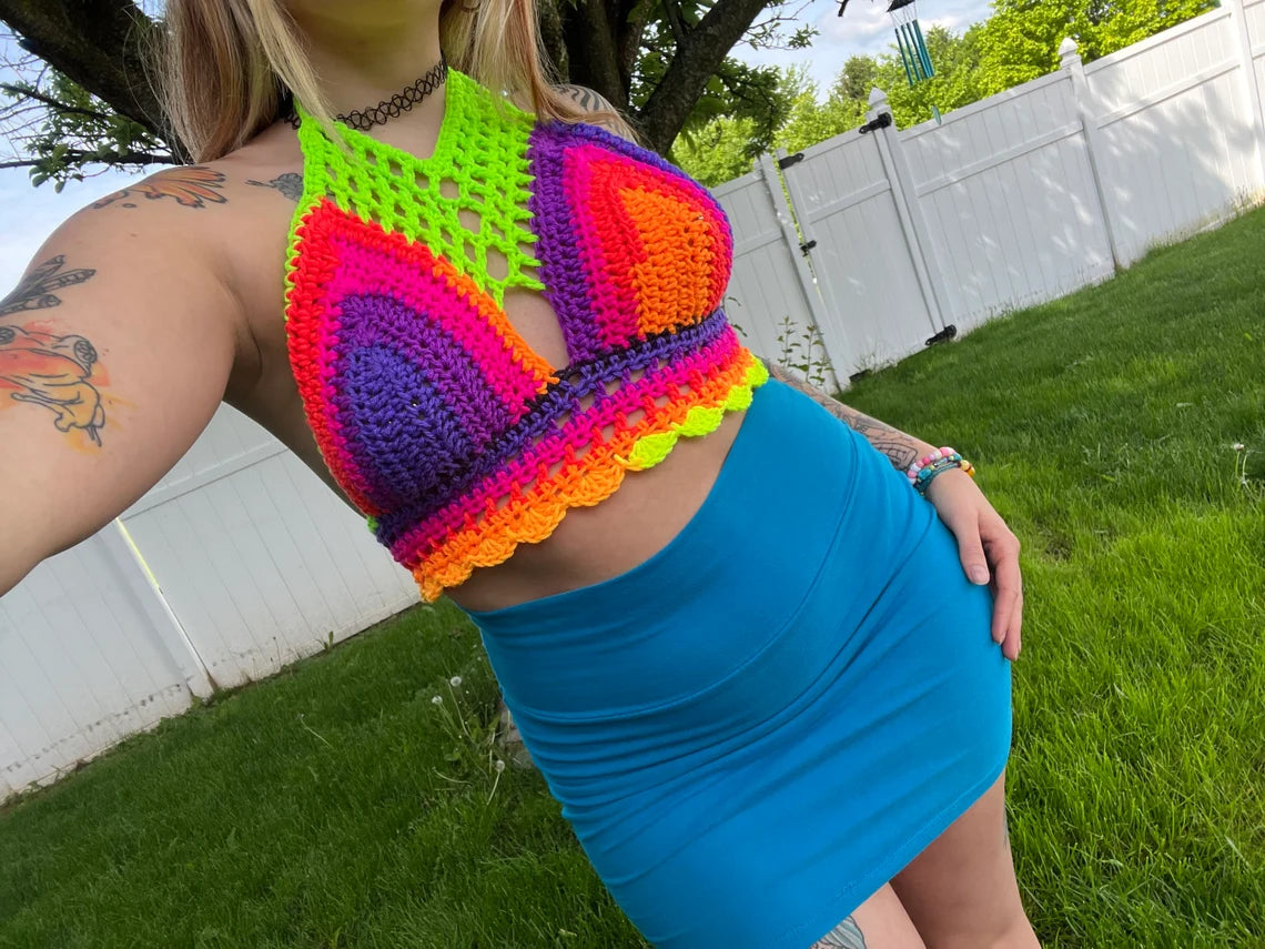 MTO Crochet Neon Crop Top