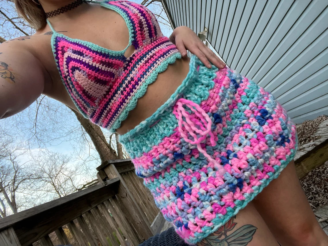 Large Crochet Winter Skirt