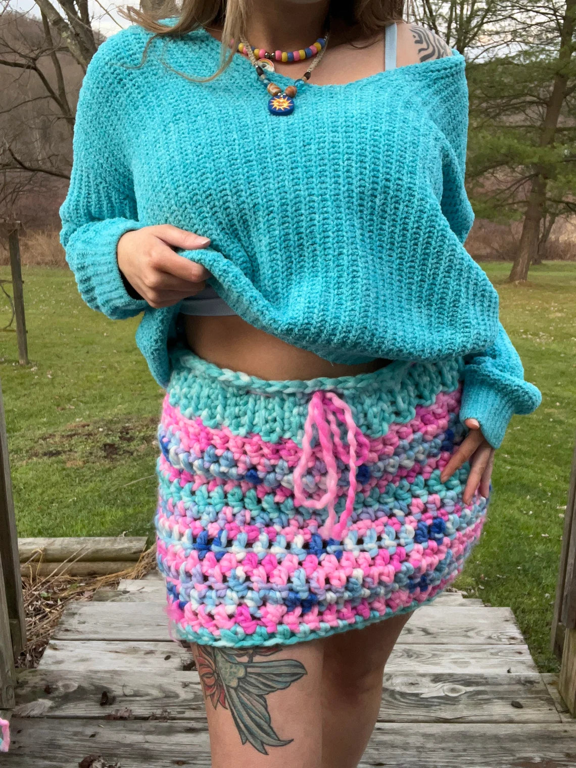 Large Crochet Winter Skirt