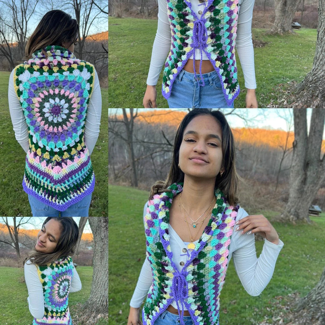 S/M Crochet Mandala Vest