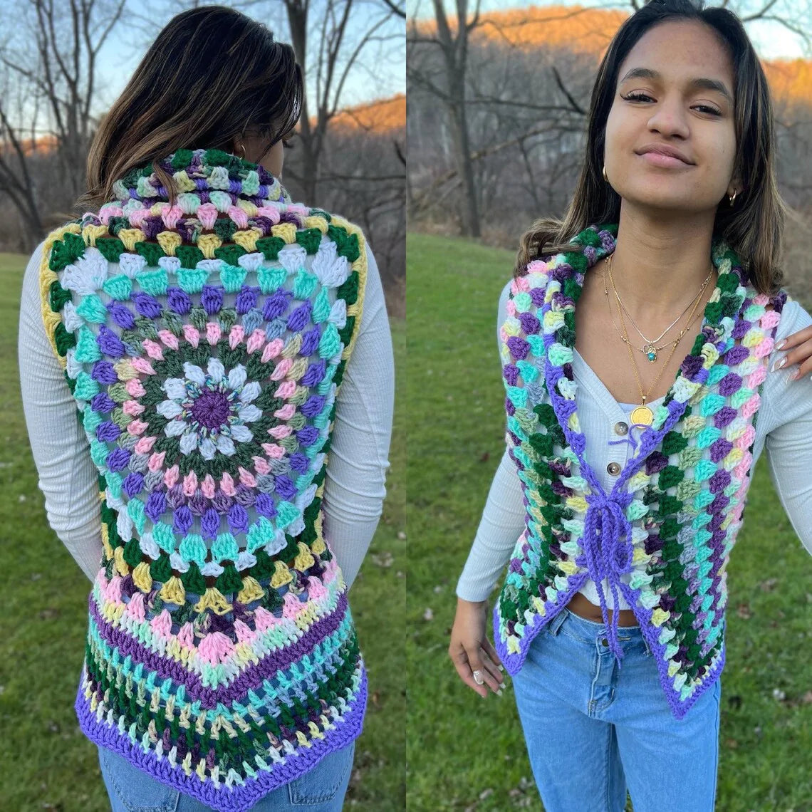 S/M Crochet Mandala Vest