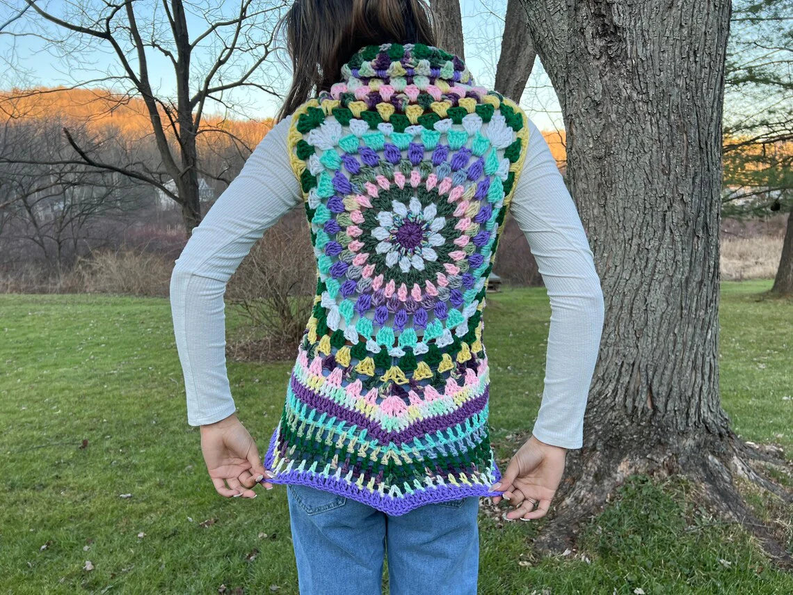 S/M Crochet Mandala Vest