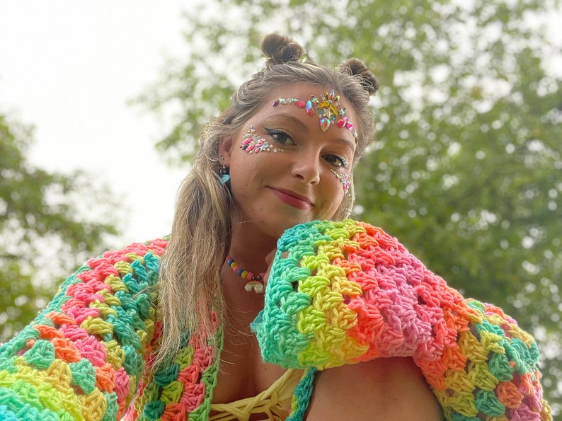 MTO - Pastel Cropped Crochet Cardigan