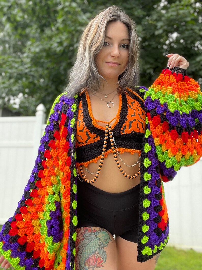 MTO - Halloween Oversized Crochet Cardigan