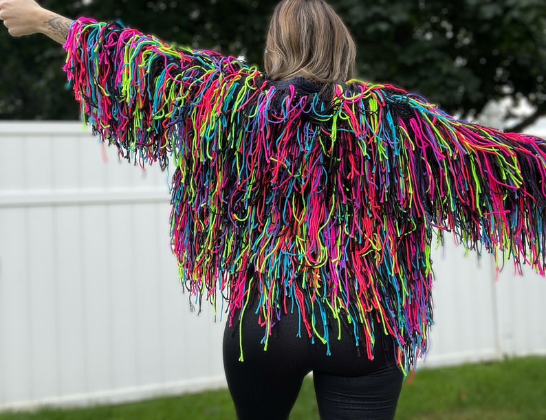 Trippy Fringe Crochet Cardigan