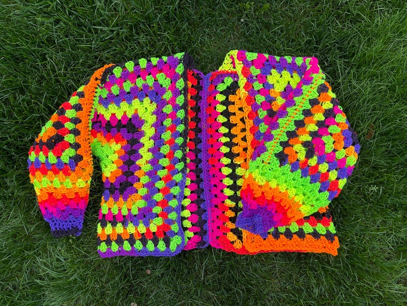 MTO - Oversized Crochet Neon Cardigan