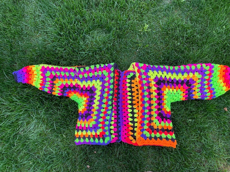 MTO - Oversized Crochet Neon Cardigan