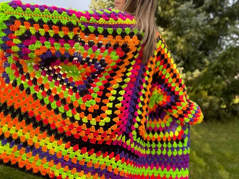 MTO - Neon Duster Oversized Crochet Cardigan